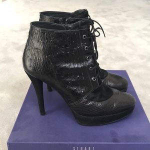 Stuart Weitzman Black melange ankle booties
